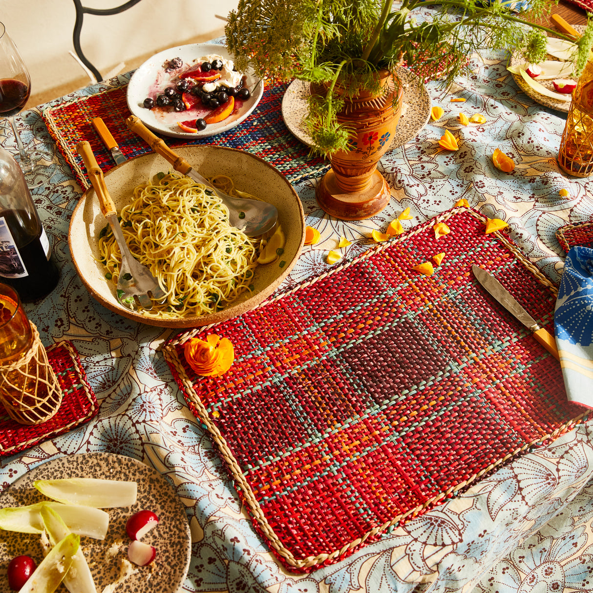 Isla Placemat Set - Crimson