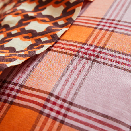 Isla Linen Quilt Cover - Vivid Coral King Single/Double