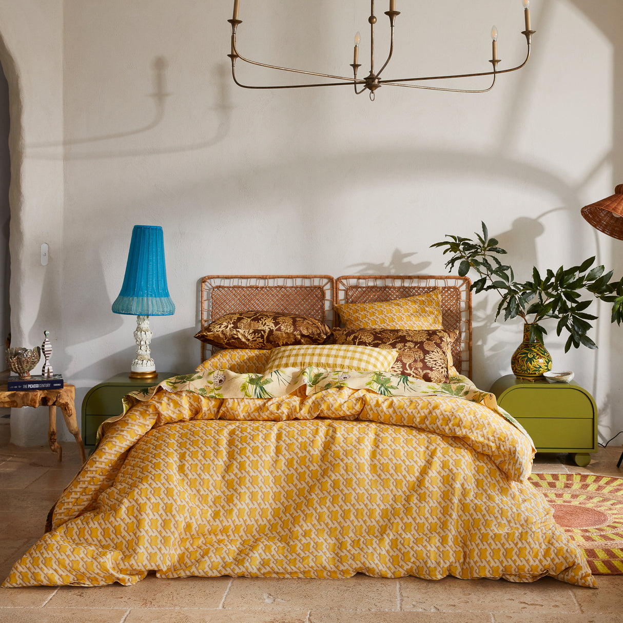 Maricela Linen Quilt Cover - Dune Queen