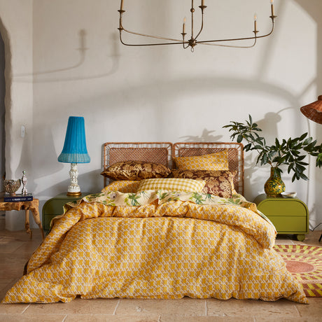 Maricela Linen Quilt Cover - Dune Queen