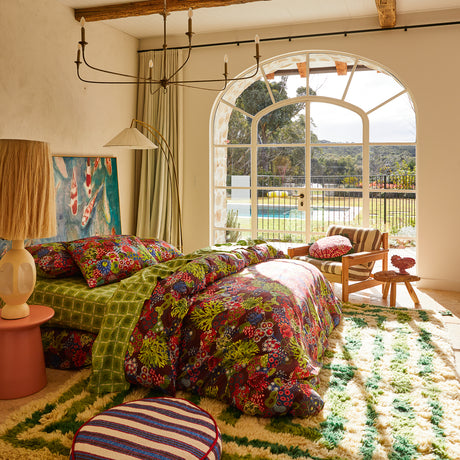 Cora Cotton Quilt Cover - Garnet Queen