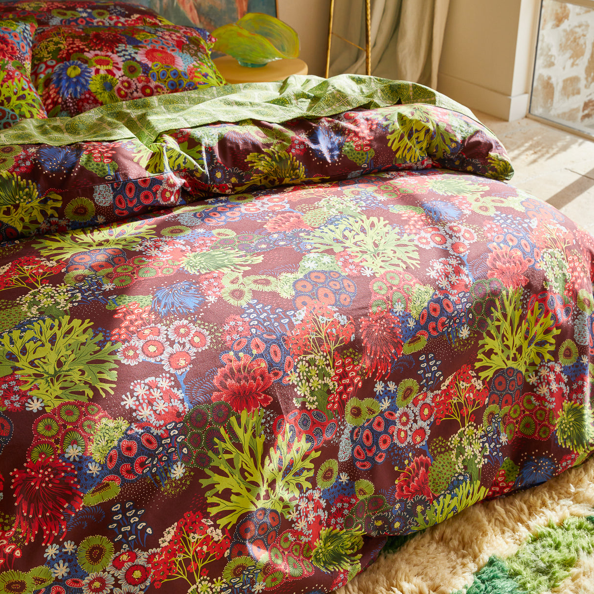 Cora Cotton Quilt Cover - Garnet Queen