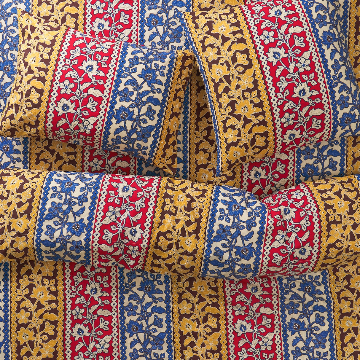 Thea Cotton Quilt Cover - Vermillion Queen