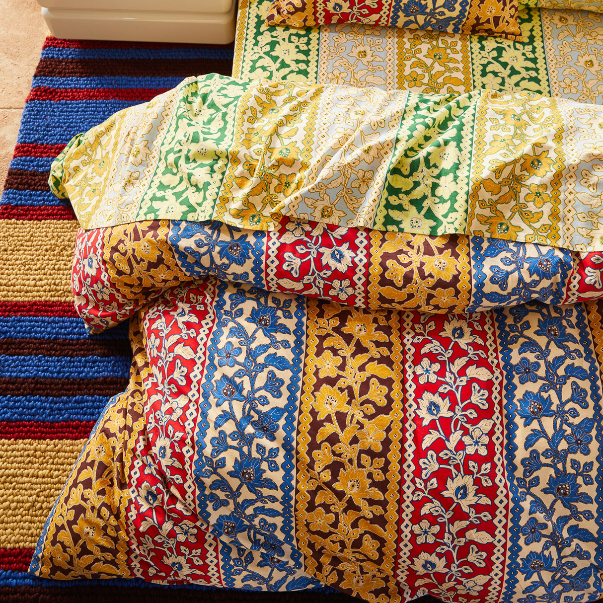 Thea Cotton Quilt Cover - Vermillion Queen