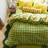 Gabriella Cotton Quilt Cover - Key Lime Queen