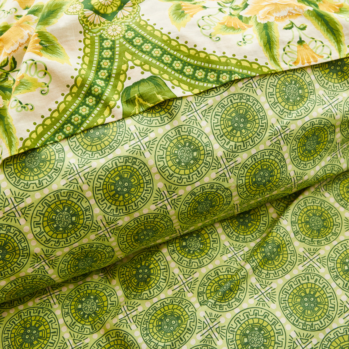 Gabriella Cotton Quilt Cover - Key Lime Queen