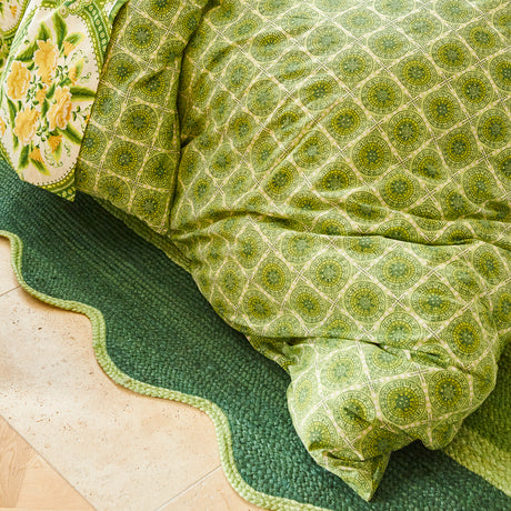 Gabriella Cotton Quilt Cover - Key Lime Queen