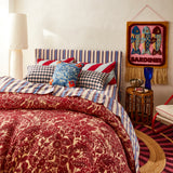 Lucia Linen Quilt Cover - Crimson Queen