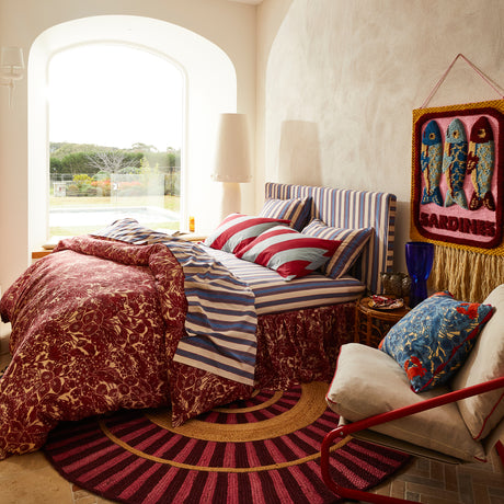 Lucia Linen Quilt Cover - Crimson Queen