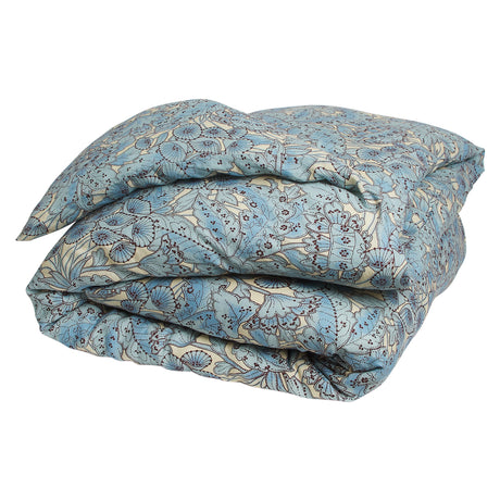 Lucia Linen Quilt Cover - Cerulean Queen