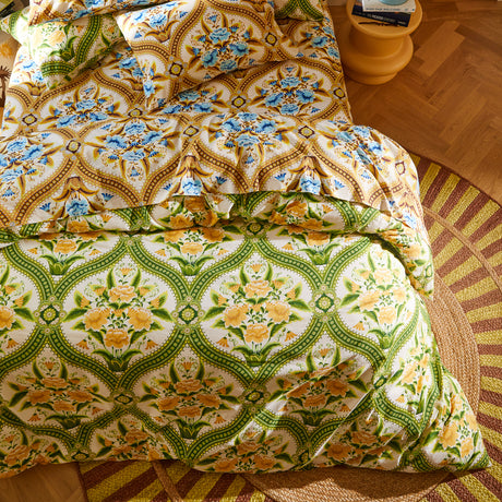 Margaret Cotton Quilt Cover - La Palma Single