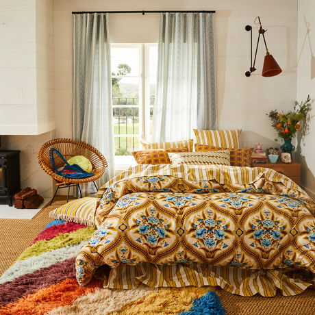 Margaret Cotton Quilt Cover - Clay Single