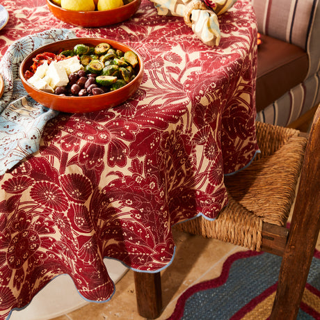 Lucia Round Table Cloth - Crimson