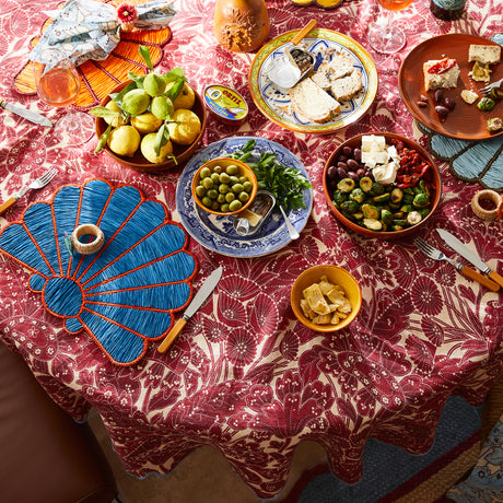 Lucia Round Table Cloth - Crimson