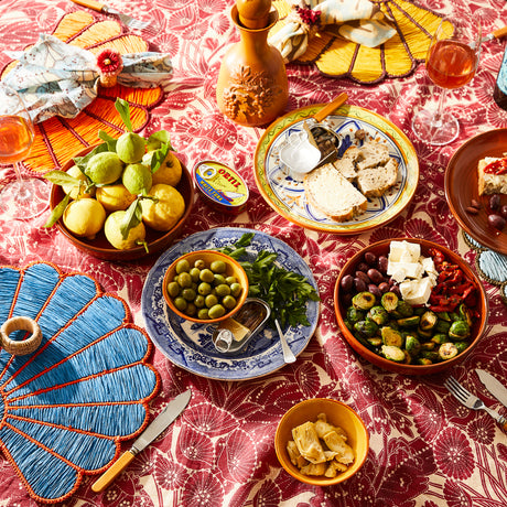 Lucia Round Table Cloth - Crimson
