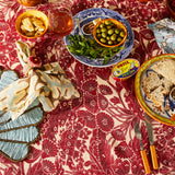 Lucia Round Table Cloth - Crimson