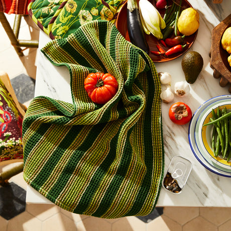 Selene Stripe Tea Towel - Anise