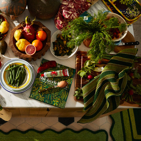 Selene Stripe Tea Towel - Anise