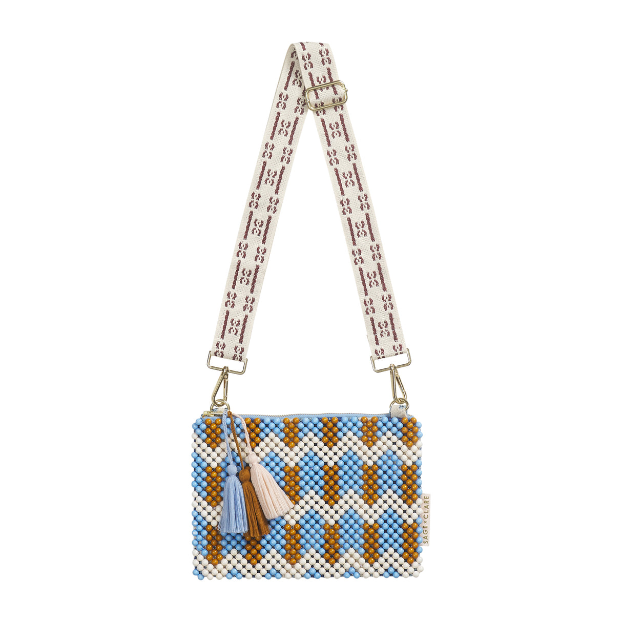 Anvi Beaded Clutch - Blue Jean