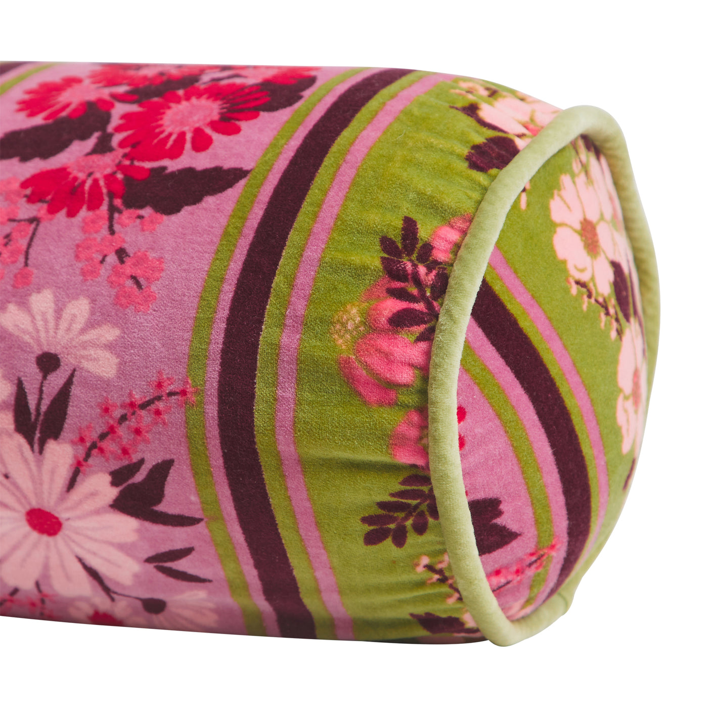 Devi Velvet Bolster Cushion - Rosewater Feather Insert