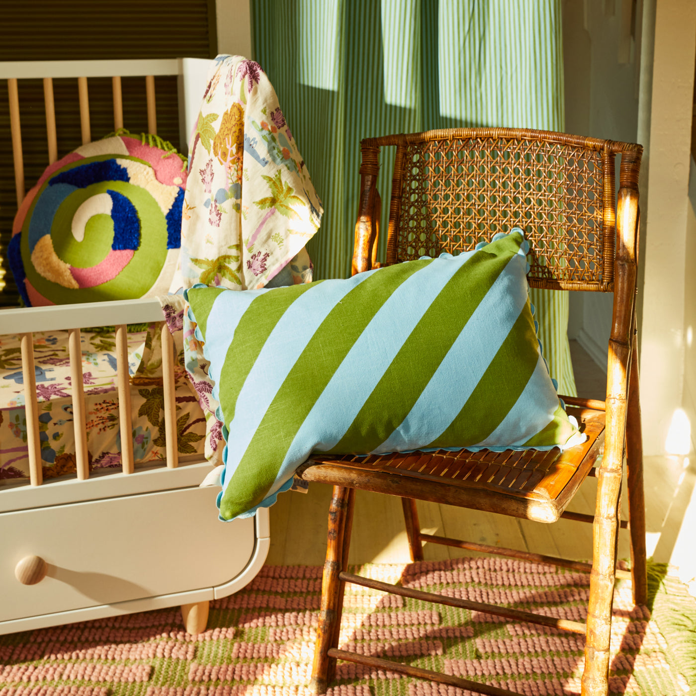 Bundi Stripe Cushion - Sky Feather Insert