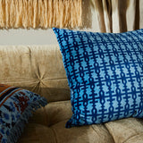 Amata Velvet Cushion - Blue Jean Feather Insert