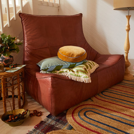 Castilo Round Velvet Cushion - Ginger Feather Insert