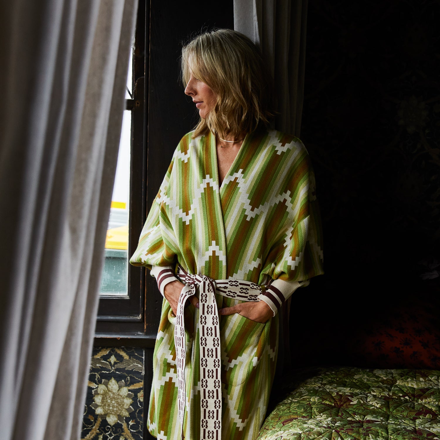 Nisha Jacquard Robe – Sage and Clare