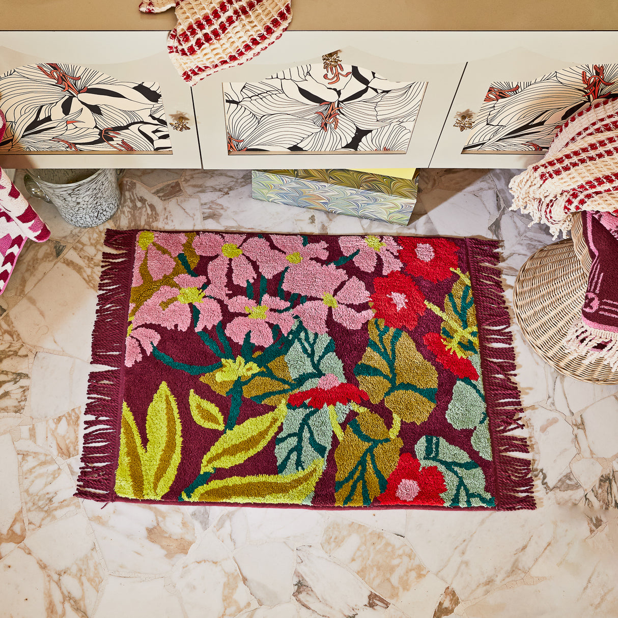 Genevieve Bath Mat - Mahogany