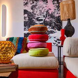 Castilo Round Velvet Cushion - Scarlet Cover Only
