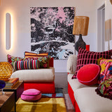 Castilo Round Velvet Cushion - Scarlet Cover Only