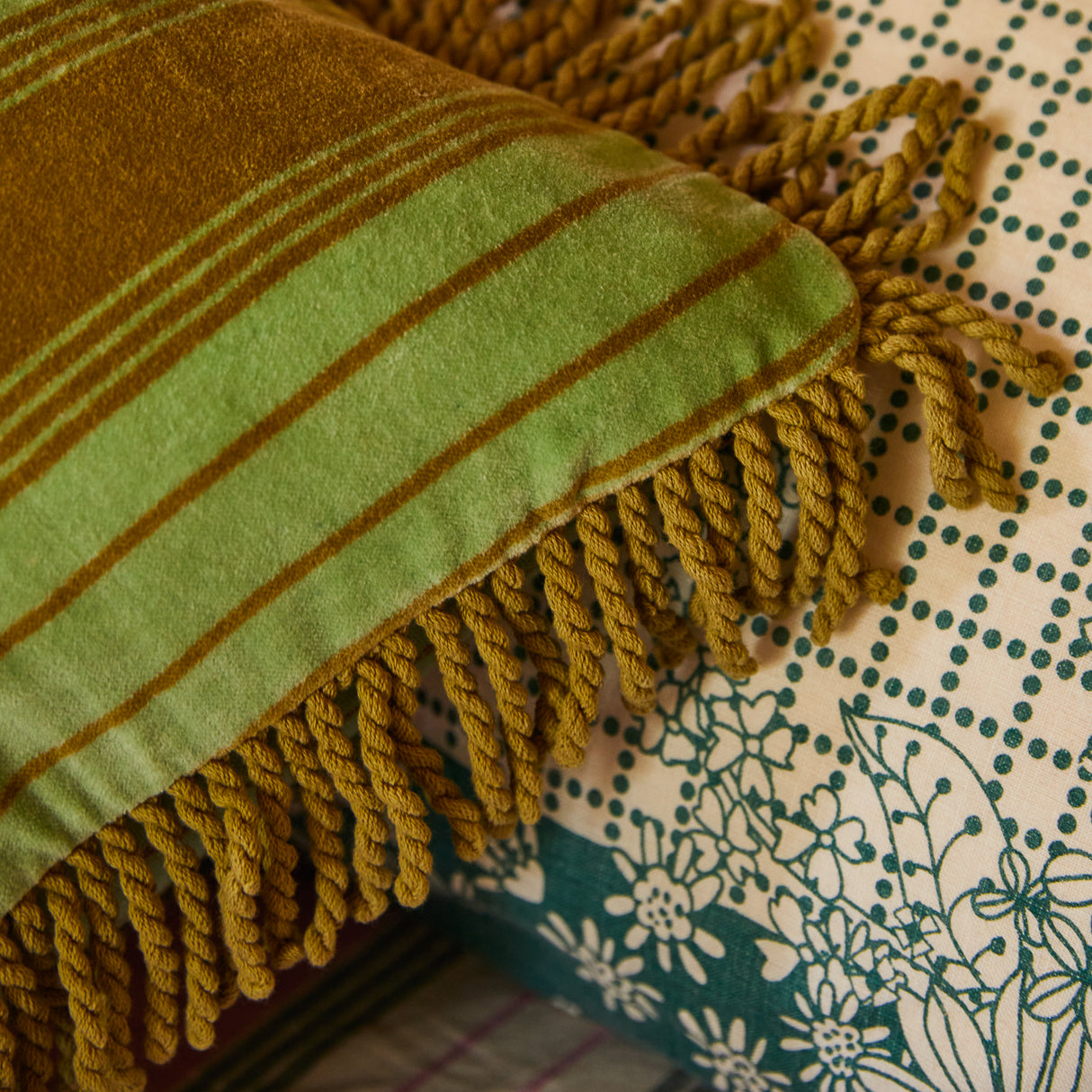 Brigitte Velvet Cushion - Olive Cover Only