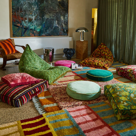 Etienne Velvet Floor Cushion - Forest