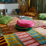 Etienne Velvet Floor Cushion - Cosmo Pink