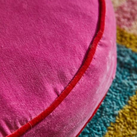 Etienne Velvet Floor Cushion - Cosmo Pink