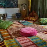 Etienne Velvet Floor Cushion - Cosmo Pink