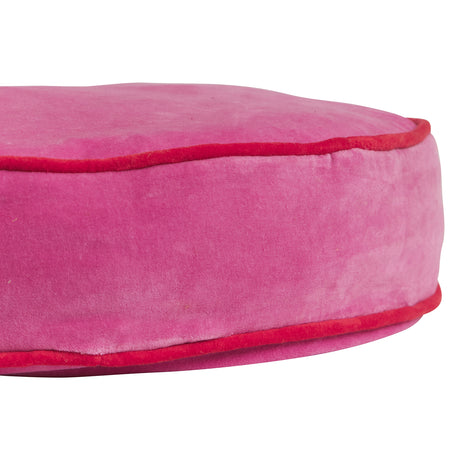 Etienne Velvet Floor Cushion - Cosmo Pink