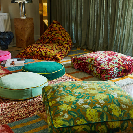 Etienne Velvet Floor Cushion - Jade