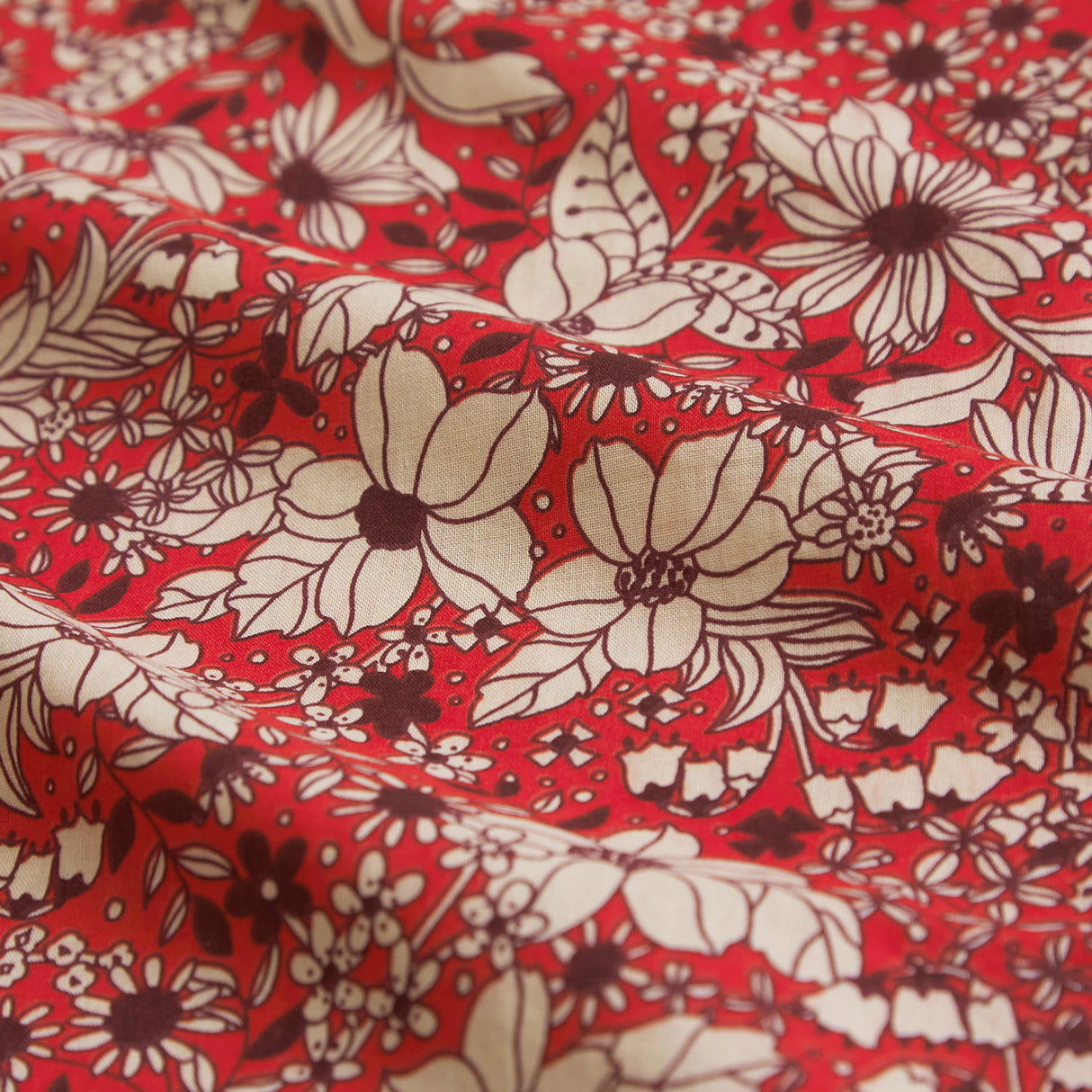 Evette Cotton Sheets - Scarlet Flat Sheet / Single