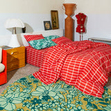 Remi Linen Quilt Cover - Scarlet Single