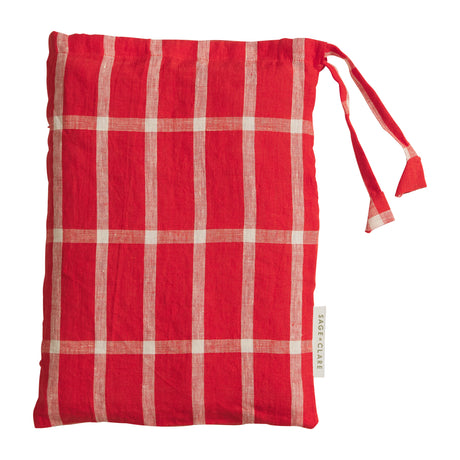 Remi Linen Quilt Cover - Scarlet Single