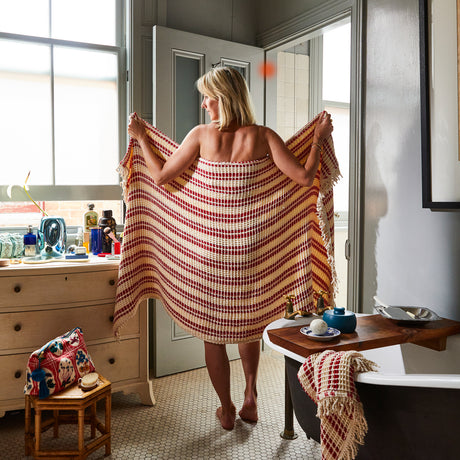 Lucien Waffle Towel - Scarlet Bath Sheet