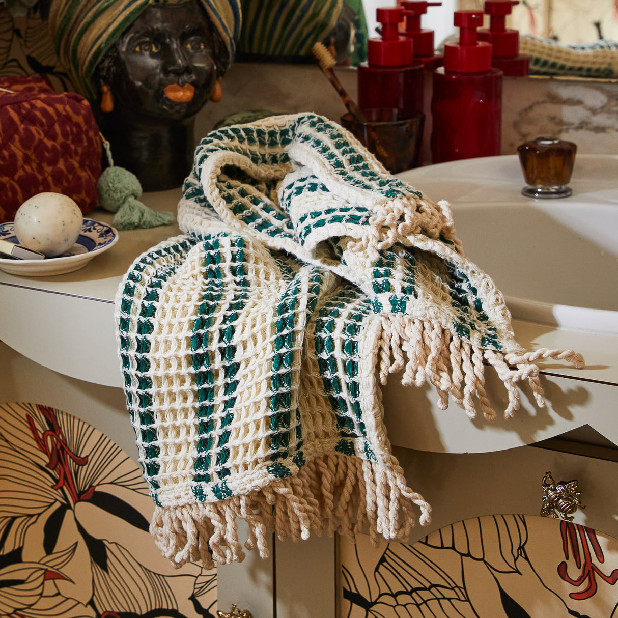 Lucien Waffle Hand Towel - Forest