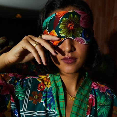 Ines Silk Eye Mask - Verdant