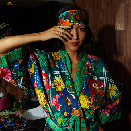 Ines Silk Eye Mask - Verdant