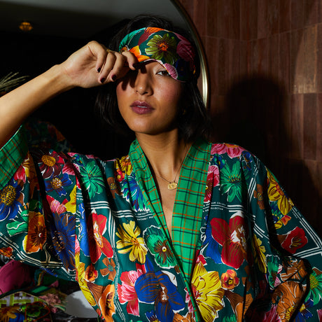 Ines Silk Eye Mask - Verdant