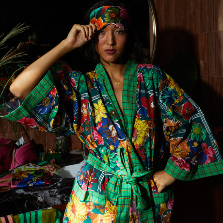 Ines Silk Eye Mask - Verdant