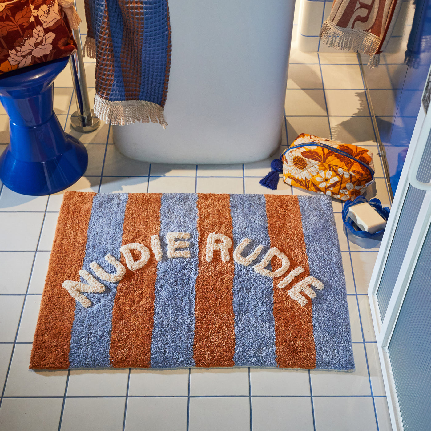 Zelia Nudie Rudie Bath Mat- Blue Jay