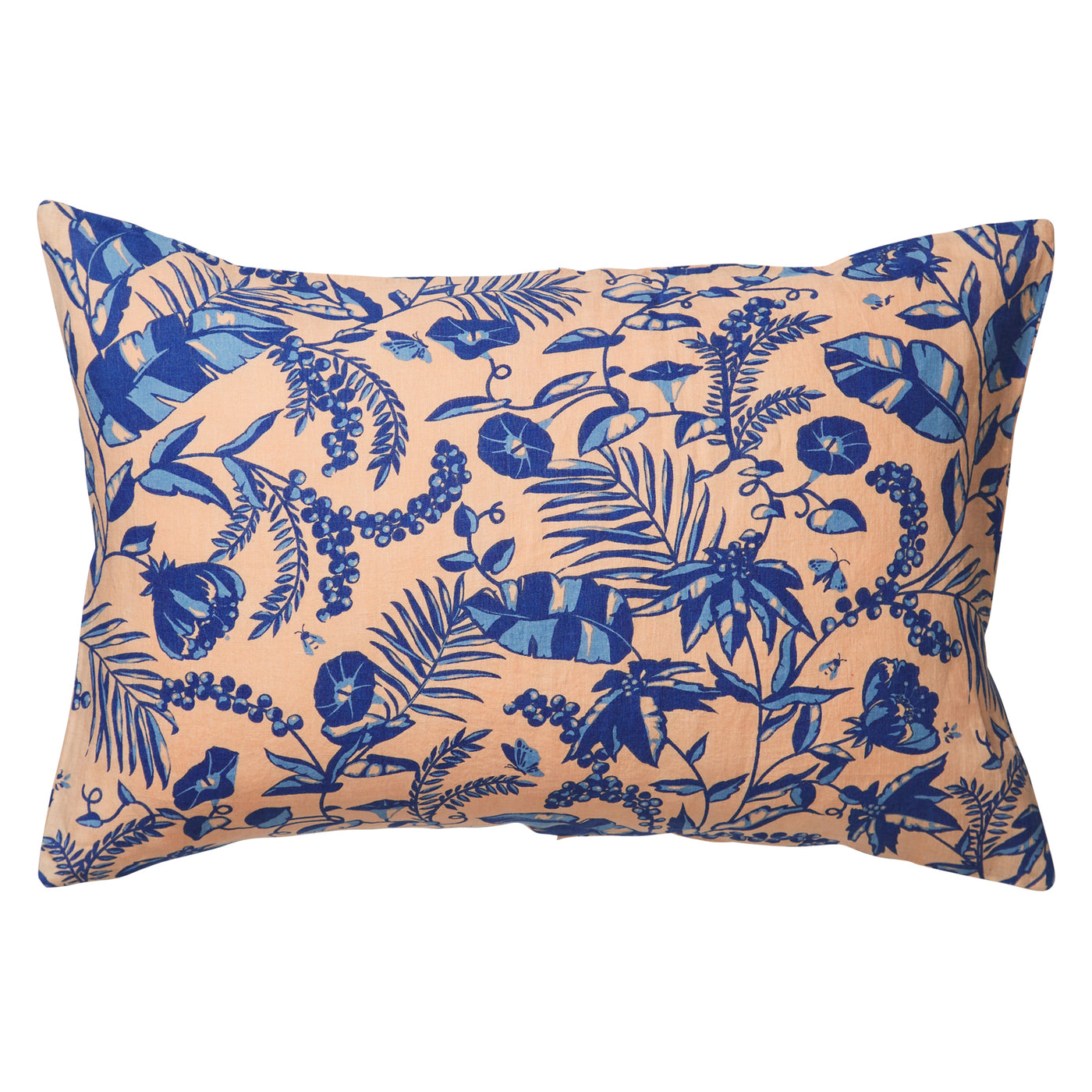 Safia Linen Pillowcase Set - Blue Jay