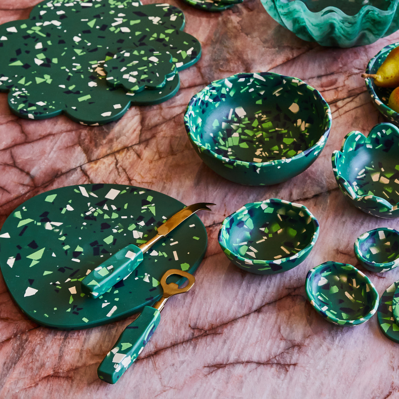 Penny Cheese Knife - Pine Terrazzo Default Title